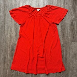 Madewell Bright Orange Textured Short Sleeve Dress